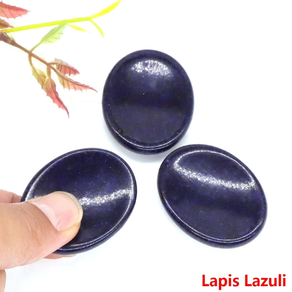 Orosten Konkav Oval Form Naturlig pärla Ametist Energi Kristall Healing Fick Meditation Fingermassage För Hälsa Partihandel Lapis Lazuli 5 pcs