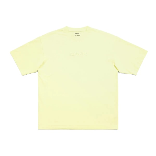 2023 Sommar Nya Oversize 3D Letter T-shirts Herr Oversize Toppar 310g Kraftig 100 % bomullstyg T-shirts Pale Yellow XXXL