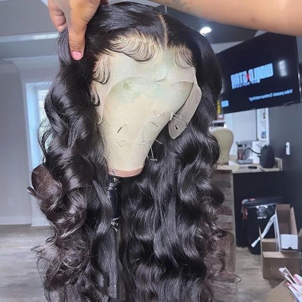 360 Helspets Body Wave Spets Front Peruker För Kvinnor Guleless Människohår Wowear 30 32 34 Inch 13x4 13x6 Loose Deep Wave Frontal Peruk 13x4 HD Lace Wig 34inches