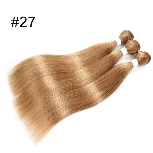 Raka hårbuntar för kvinnor Brazilian Remy Hair Weave #27 Naturlig hårförlängning 12-26 tum Människohårinslag 100g/st 27 22 inches