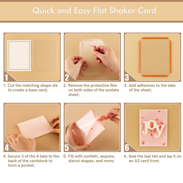 Paketerbjudanden Clear Flat Shaker Covers Set för DIY Shaker Cards 3" 3.5" 4.25" 4"x5.25" 3"x8" Plast Shaker Creator Acetate Sheets 254pcs