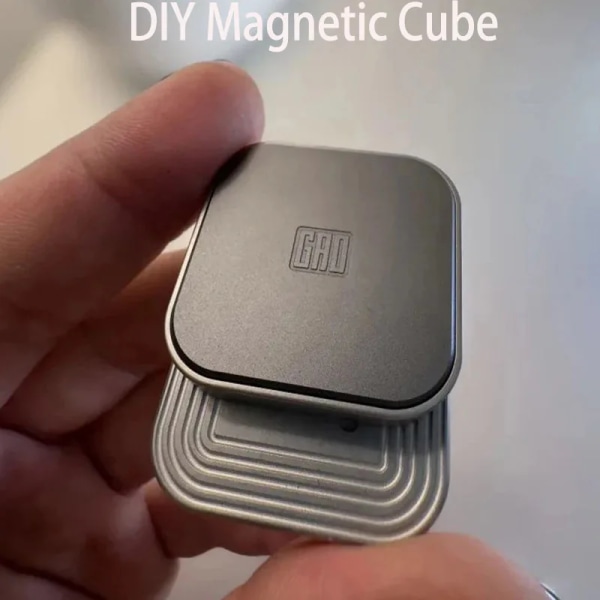 Gao Studio DIY Magnetic Cube Push Slider Fyrkantig Form Fidget Slider Metal Dekompression Skrivbordsleksaker EDC För Vuxna Barn Presenter Black