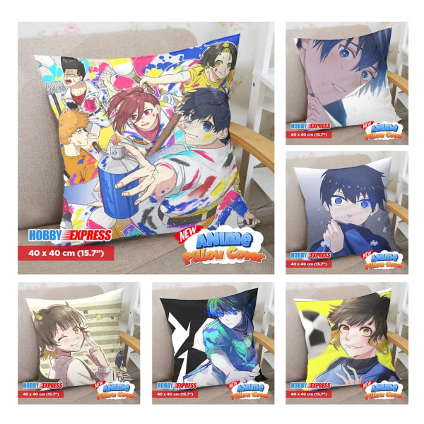 Hobby Express 40x40 cm case japansk anime Dakimakura cover Otaku Waifu blått lås Two Way Tricot E