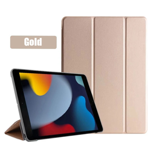 Case för NY iPad 10.2 2021 8:e 7:e 9:e generationen A2197 A2200 A2198 2020 Fundas PU Ultra Slim Wake Smart Cover för iPad 10.2 2019 2020 iPad 8th 2020 Silk Gold