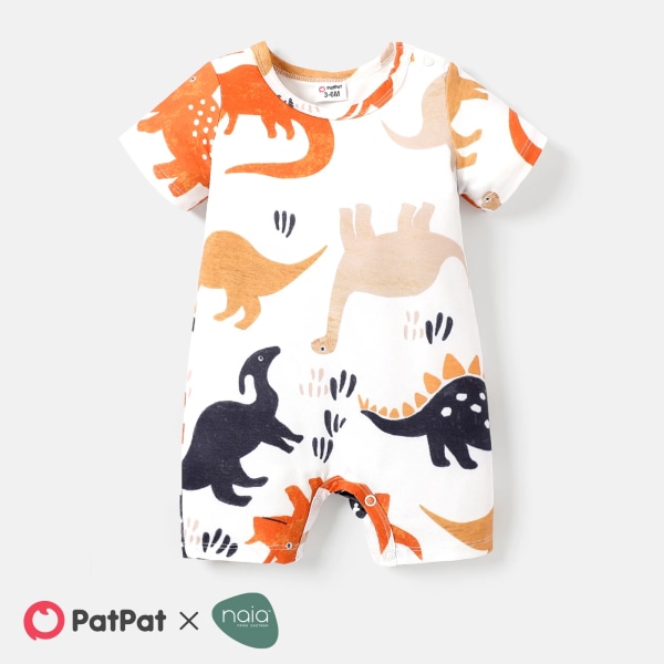 Naia™ Baby Boy Allover Dinosaur Print Kortärmad Romper Colorful 3-6Months