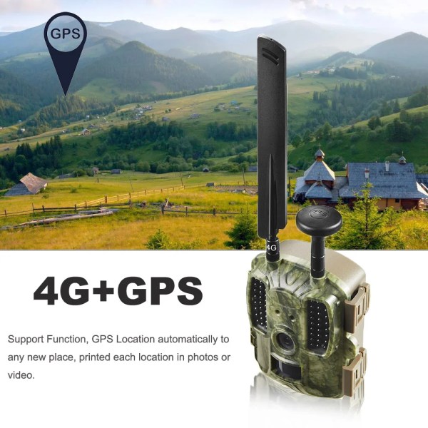 Digital jaktledskamera 4G GPS trådlösa vildlivskameror 12MP 1080P Video Vattentät IP66 nattseende fotofällor 4G AU NZ version