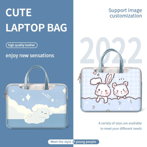 Laptopväska Case Multipurpose 13 14 15 17 tums tecknad väska Dator Stötsäker handväska för Macbook/HP/Lenovo/ Acer WK-290 12inch