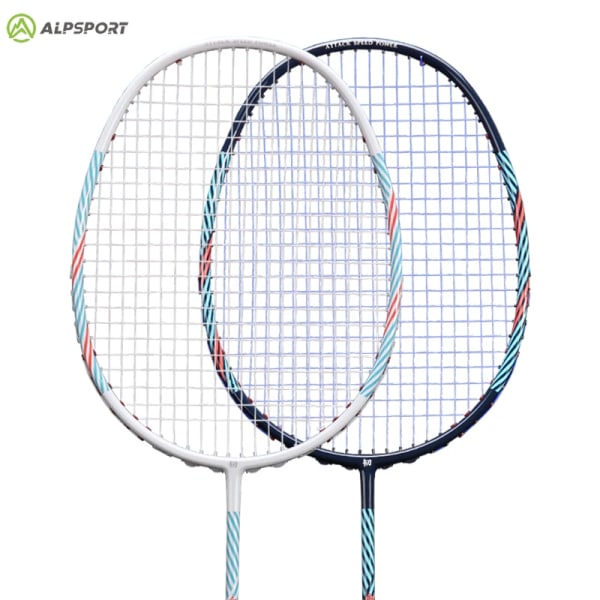 ALP BZ Series Full Carbon Fiber Offensiv Ultra Light 6U badmintonracket Ultralätt professionell 22-28LBS racket 1pcs White Gift Sit