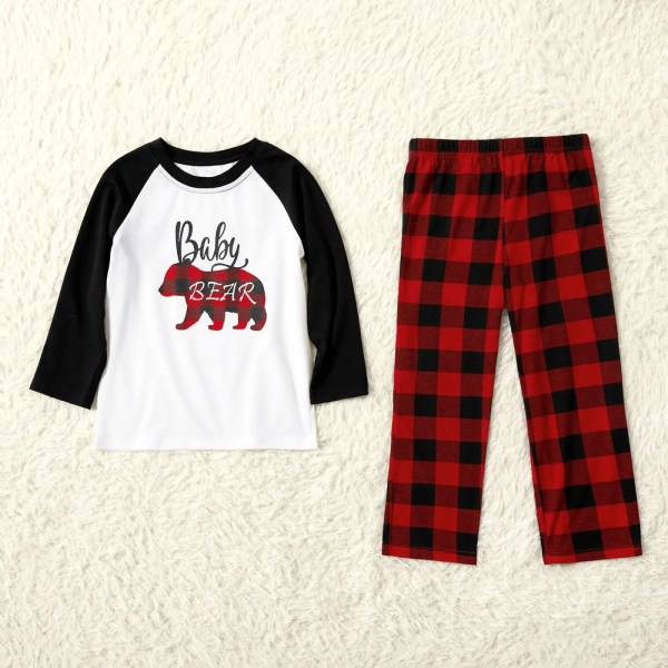 Matchande pyjamasset för julplädbjörnfamiljen (flammsäker) Red Women L