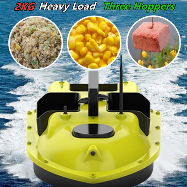 GPS-positionering 500M Ekolod Fish Finder One Key Cruise RC Bait Boat Tre Hoppers 6 Hours Endure Screen Display Vattentät RC-båt No GPS US 1Battery2