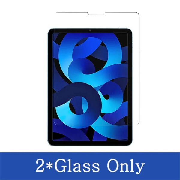 Case för Apple iPad Air 5 10,9 2022 Air5 A2588 A2589 A2591 Trifold PU Läder Magnetic Flip Smart Cover + härdat glas iPad Air 5 10.9 2022 Tempered Glass