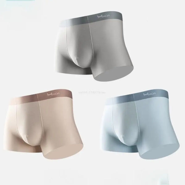 3st Ice Silk Man Boxer Breather Underkläder Herr Seamless Tunna Sexiga Mansbyxor 3A Grafen Herrtrosor 4XL Present 1 XL