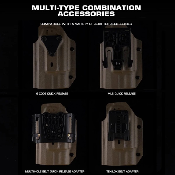 Lättviktigt Kydex hölster för Sig P320 /.40/CARRY/Full Size/LEGION/M17/M18 Military 9 mm Mag Airsoft hölster med X300u ficklampa GB-K-17 Tan