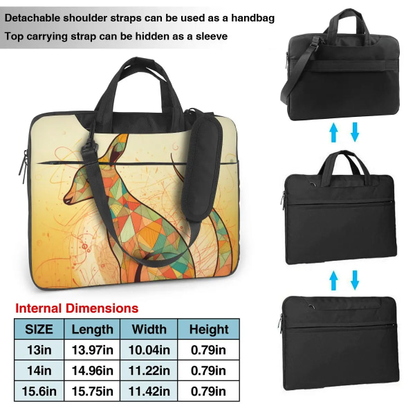 Kangaroo Laptopväska Cartoon Gouache För Macbook Air Pro Acer Dell Sleeve Case Business Stötsäker 13 14 15 15.6 Portföljer As Picture 15.6inch