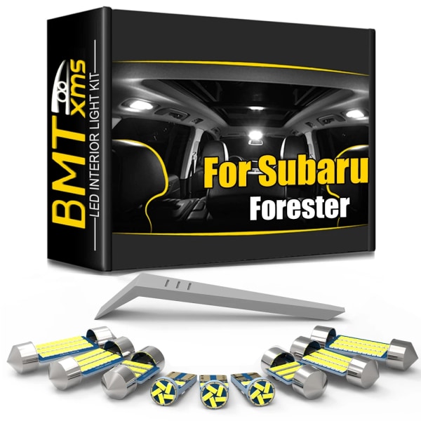 BMTxms Canbus för Subaru Forester 1998 2002 2003 2008 2009 2013 2014 2020 LED-interiörljussats Nummerskylt Lamptillbehör PURPLE