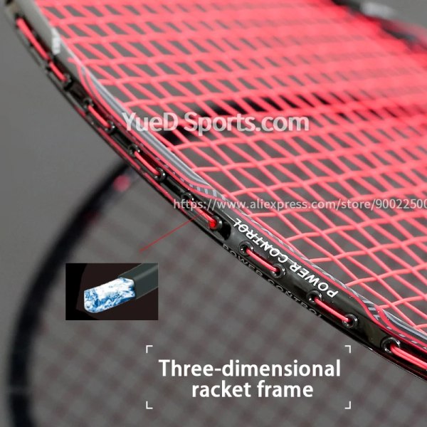 Original högspänning 32LBS 100% Japan MJ30 kolfiber badmintonracket med påssnöre Professionell träning 4U 80G racket green