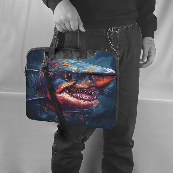 Shark Laptopväska Fantastisk Grotesque För Macbook Air Pro HP Huawei Fashion Travel Sleeve Case 13 14 15 15.6 Portföljer As Picture 14inch