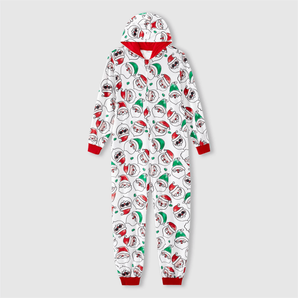 Julfamiljsmatchande överallt print Långärmad dragkedja Onesies Pyjamas (flammsäker) ColorBlock Kids 6-7 Years