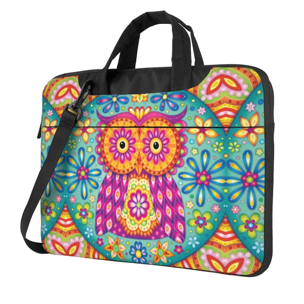 Handväska Laptopväska Owl Mandala Notebook-väska Färgglad Groovy Trippy 13 14 15 Snygg datorväska för Macbook Air Pro Asus As Picture 13inch