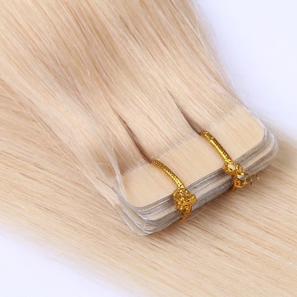 Blond hud Inslag Remy Människohår Rak Tejp In Extension Remy Hair Dubbelsidig Tejp Hår 16" 18" 20" 22" 24" 20st #1B 22 inches