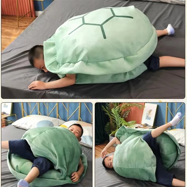 Creative Big Turtle Shell Kudde Sova Artefakt Lat Soffa Plysch Fylld Mjuk Kudde Cosplay Spel Present Sköldpaddsskal 80cm 1 100cm