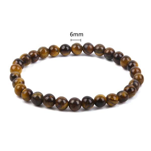 6/8/10/12 mm Natursten Tiger Eye Crystal Beads Armband för män Kvinnor Älskare Par Armband Buddha Charm Armband Healthy 6mm Yellow