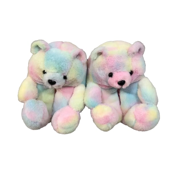Kawaii Teddy Bear Plysch Skor Fyllda Mjuk bomull Djurtofflor Härlig för barn Barn Vinter Inomhus Golv Sko Julklappar 2