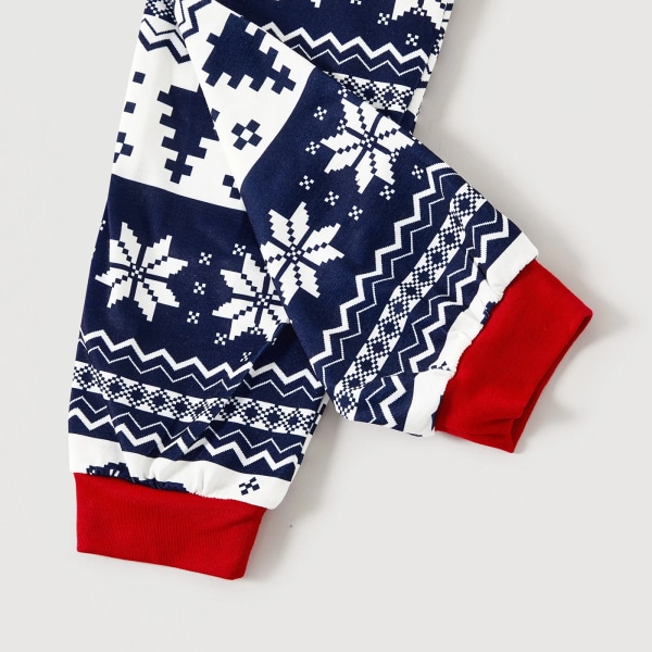 Julfamilj matchande print långärmad pyjamasset (flammsäker) DeepBlue Kids8-9Years