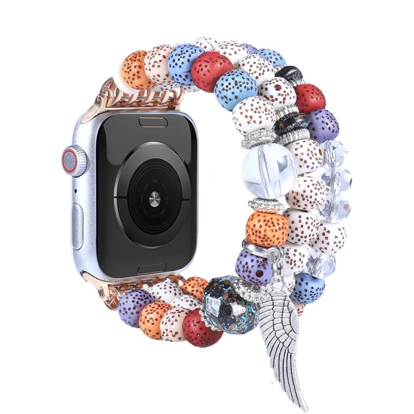 Smycken pärlband för Apple watch Ultra 49mm 8 7 45mm 41mm Dammode smart watch armband För iwatch 6 5 3 SE 40/42/44mm Light blue For 38mm 40mm 41mm