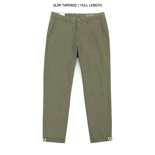 2023 Höstnya avsmalnande byxor Herr Basic Bekväma chinos Smart Causal högkvalitativ garderob Essential byxor Light Army Green ST 29