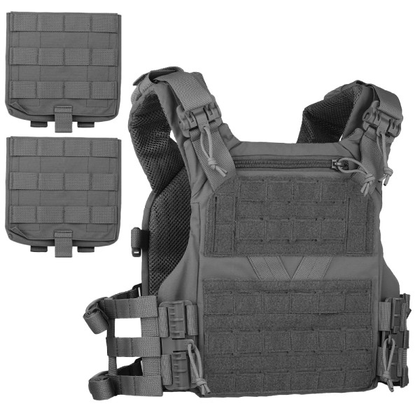 K19 Airsoft Tactical Vest Jakt Militär MOLLE Väst med Quick Release Slide System Kompatibel S/M/L Baffelplatta 1000D Nylon VE-83 WG