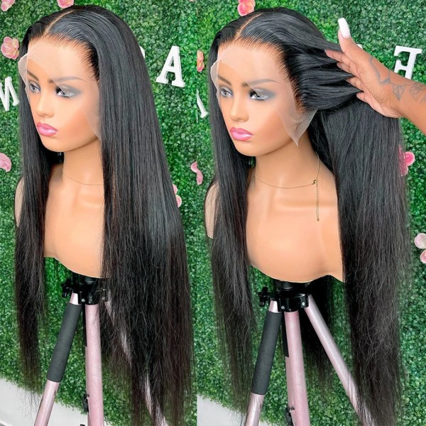 360 hel spets frontal peruk människohår förplockat 30 36 tum rak spets front peruk för kvinnor 4x4 stängning Hd spets peruk brasiliansk 13x4 Lace Wig 24inches