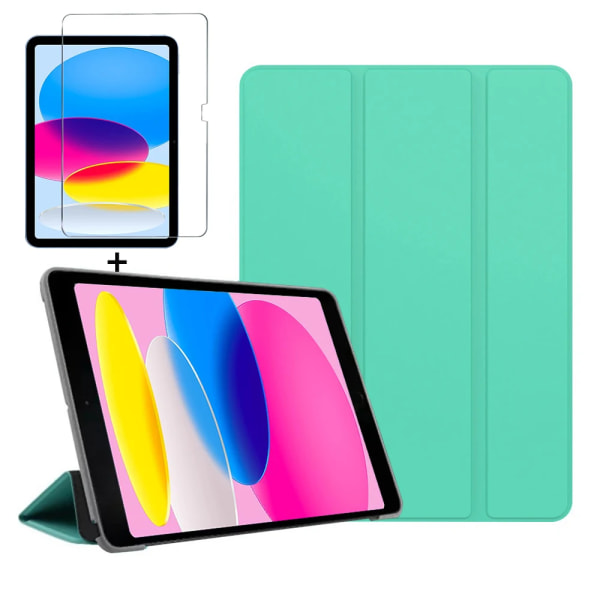 För 2021 iPad 10.2 Case 7/8/9:e generationens cover för 2018 9,7 5/6:e Air 1/2/3 10,5 Mini 4 5 6 Pro 11 Air 4/5 10,9 10:e grund iPad Air 1 2 Mint Green glass