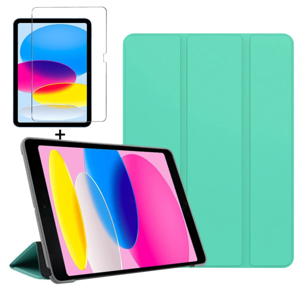 För 2021 iPad 10.2 Case 7/8/9:e generationens cover för 2018 9,7 5/6:e Air 1/2/3 10,5 Mini 4 5 6 Pro 11 Air 4/5 10,9 10:e grund iPad Pro 9.7 Mint Green glass