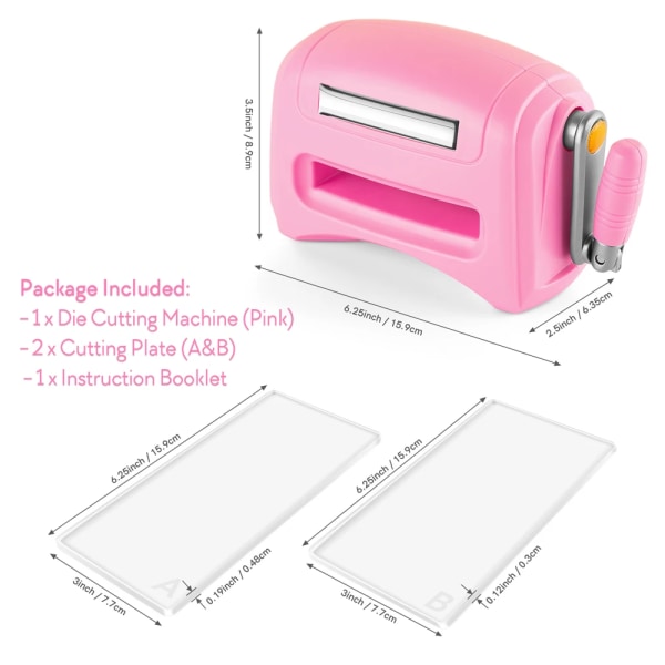 4 färger mini stansmaskin Handgjorda verktyg Manuell stansnings- och präglingsmaskin för gör-det-själv-scrapbooking-kort 2022 Pink