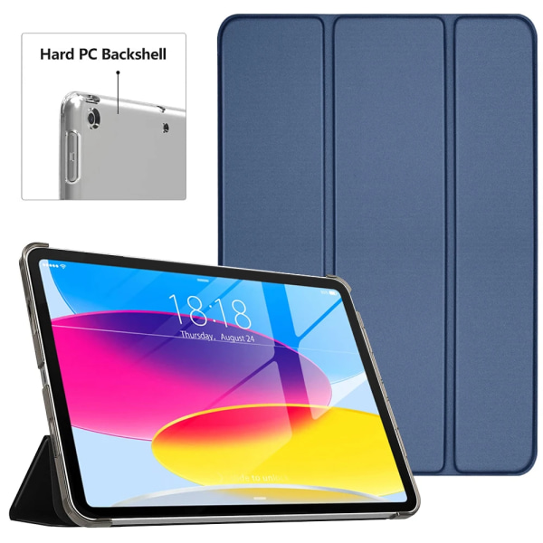 Mjukt case för Apple iPad Air 9.7 10.5 10.9 1 2 3 4 5 2:e 3:e 4:e 5:e generationens Trifold Magnetic Flip Smart Cover iPad Air 2 9.7 2014 Blue Hard Case