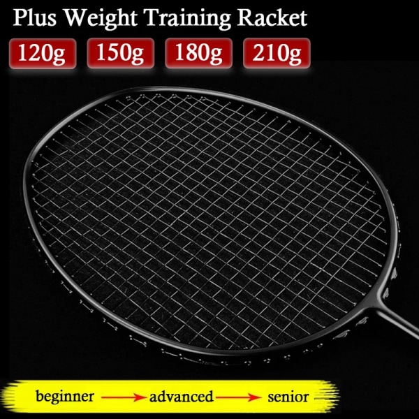 Plus styrketräning Badmintonracket 26-34 lbs 120g 150g 180g 210g Carbon Fiber Professionell offensiv typ racketracket Blue 210g max 34lbs