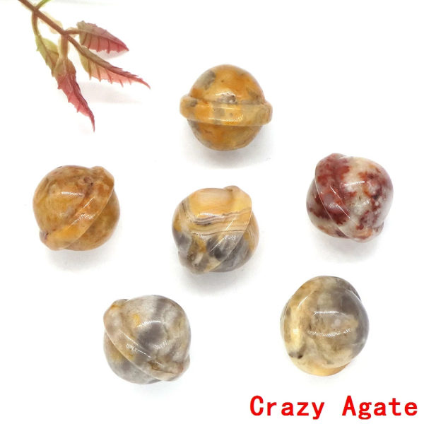 20 mm Planet Staty Naturlig Ametist Kristaller Reiki Healing Ornament För Att göra Energistenar Smycken Halsband Hänge Heminredning Crazy Agate 20pcs