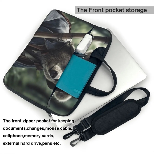 Koala Laptopväska Hunting Animal Personify För Macbook Air Pro Acer Dell 13 14 15 15.6 Case Söta vattentäta portföljer As Picture 15.6inch