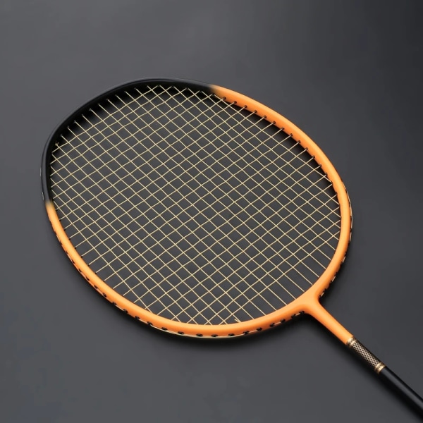 Professionell kolbadmintonracket Ultralätt racket 5U 75-79g Raquette Speed ​​Padel Lättvikt med väskor Strängar Orange