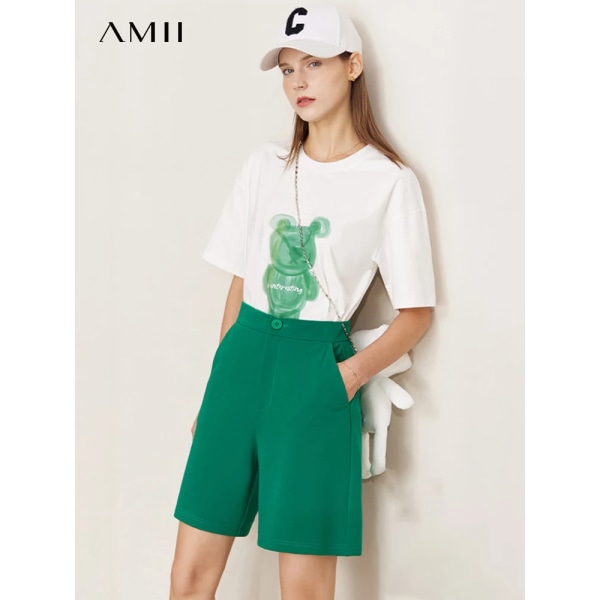 Minimalism 2023 Sommar Ny Söt Björn Printed Bokstav Kontrasterande Färger 2-delade Set Damkläder Separat Rea 12342295 black shorts12342297 M