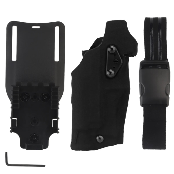 63DO Tactical Pistol Hölster X300 Ljuskompatibel för Airsoft G17/19 med QL Mount Hölster Panel Adapter Ben Hölje Drop 3029 GB-74 BLK