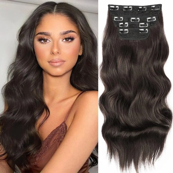 7 st Klämma i människohårförlängningar 100 % äkta människohår Klämma i hårförlängningar Klippbara hårbitar Rakt Remy Black Hair 18 16inch 100gram