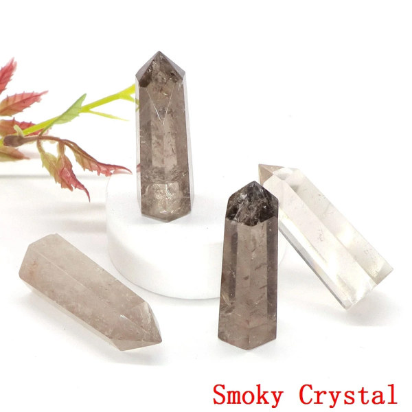 Point Tower Wand Naturstenar Ametist Kristall Polerad Reiki Healing Energi Malm Mineral Feng Shui Hantverk Heminredning Partihandel Smoky Crystal 20pc