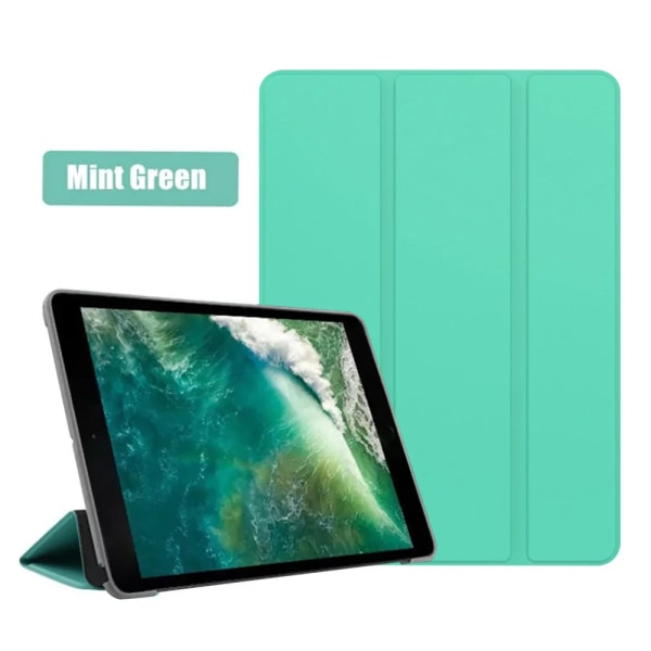 För iPad Air 1 Air 2 A1474 A1475 A1476 Case PU Läder Cover För iPad Air1 Air2 9,7 tum A1566 A1567 Med Smart Sleep iPad Air 1 2013 Mint Green
