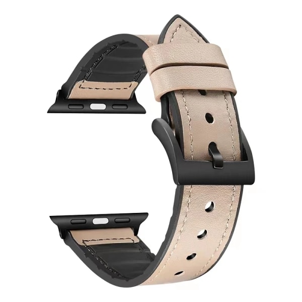 Läder Silikonrem För Apple Watch Ultra 49mm 8 7 45mm 41mm Slitstarkt Premium Armband För iwatch 6 5 4 3 SE 44mm 42mm 40mm Black For 38mm 40mm 41mm