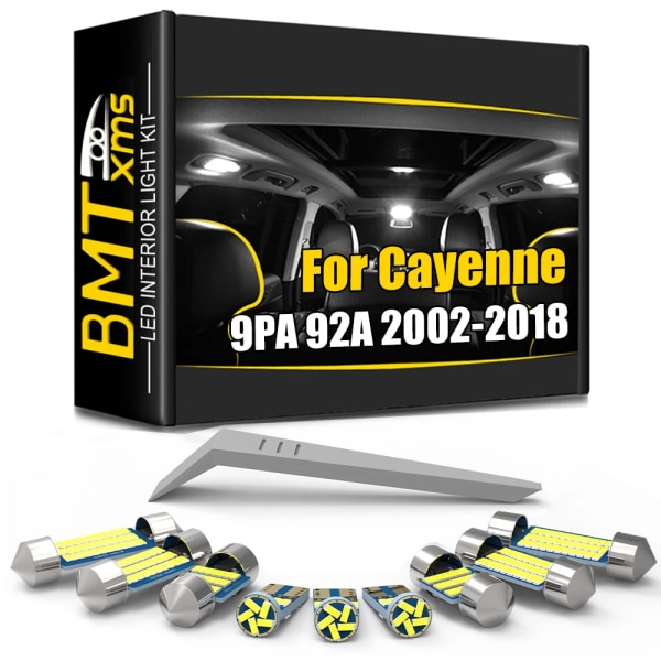 BMTxms Canbus LED-inredningsljussats för Porsche Cayenne 9PA 955 957 92A 958 2002 2003 2004 2010 2011 2012 2015 2018 Tillbehör Warn White