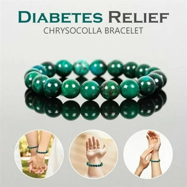 Chrysocolla Malachite Armband Kvinnor Män Natursten Pärlor Armband Runt Diabetes Relief Armband Healing Smycken 6/8/10mm beads 10mm 22