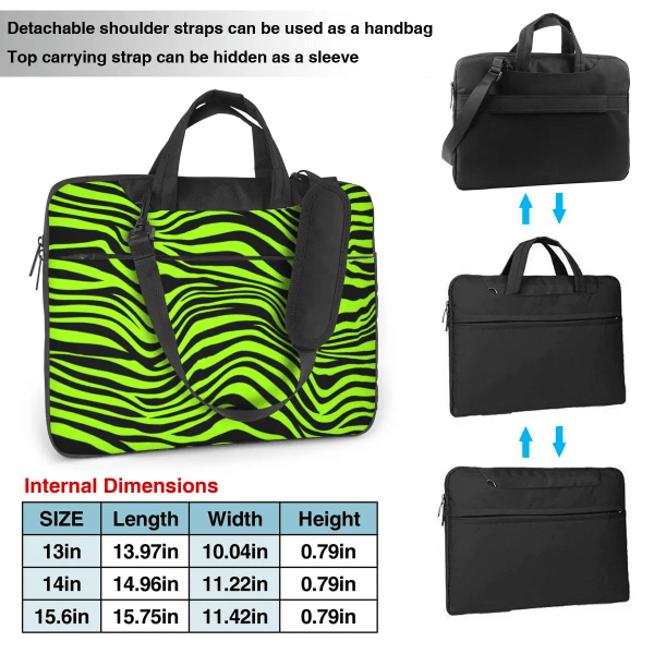 Green Tiger Print Laptopväska Roligt djur för Macbook Air Pro HP Huawei Case Business Vattentät 13 14 15 15,6 påse 3 13"