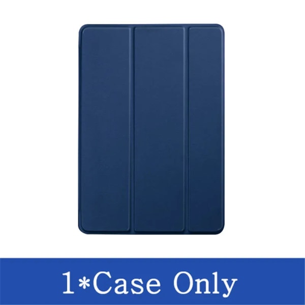 Case för Apple iPad Mini 1 2 3 4 5 6 7.9 8.3 Mini6 Mini5 Mini4 Mini3 Trifold Stativ Magnetisk Smart Cover + härdat glas iPad Mini 1 Royal Blue